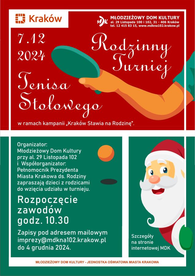 Rodzinny turniej Tenisa Stołowego